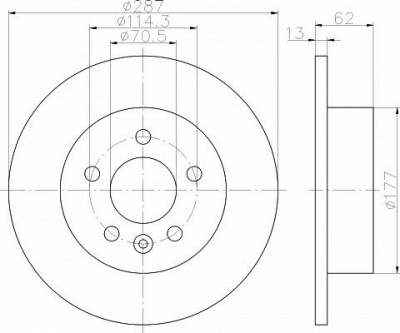 HELLA PAGID 8dd355119791 -  Тормозной диск